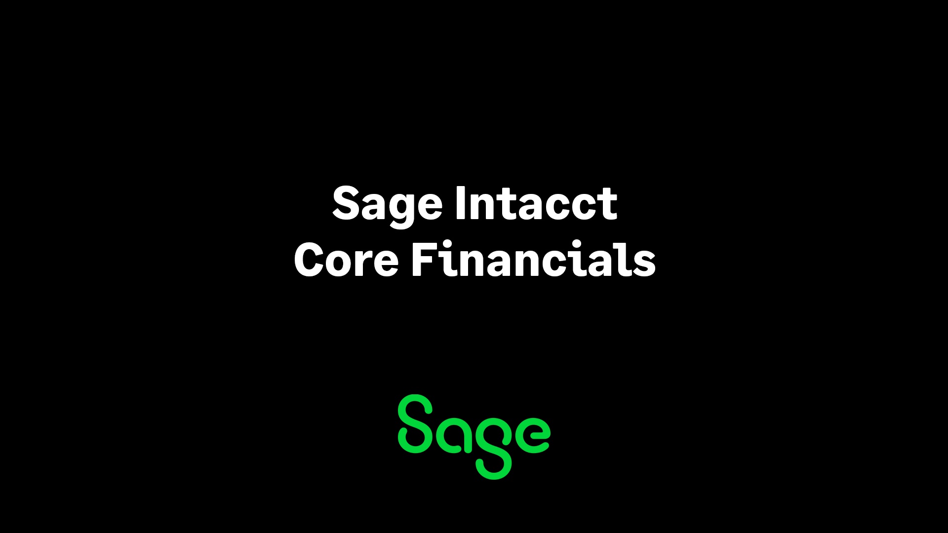 Sage Intacct Core Financials