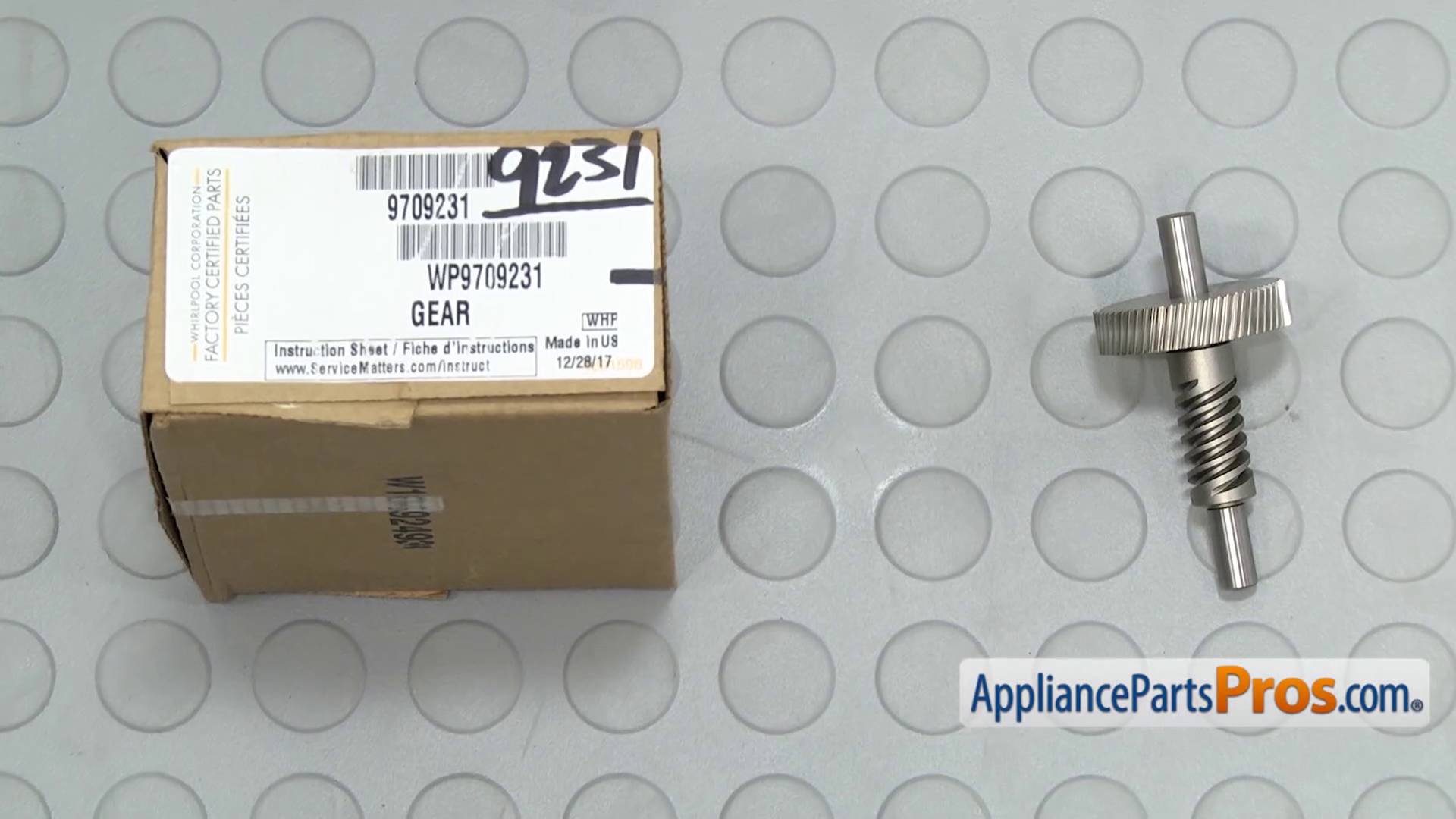 Whirlpool Wp9709231 Worm Gear Appliancepartspros Com