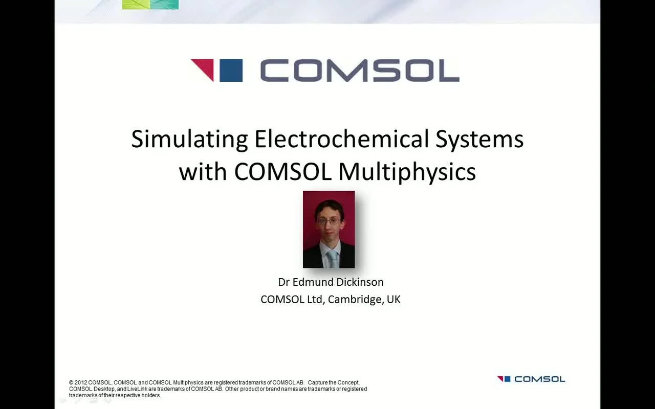 Modeling Electrochemical Systems using COMSOL Multiphysics