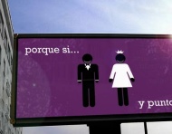 Invitación de bodas al estilo publicidad
