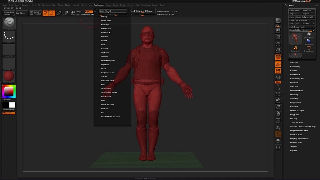 initialize zbrush - zbrush ui